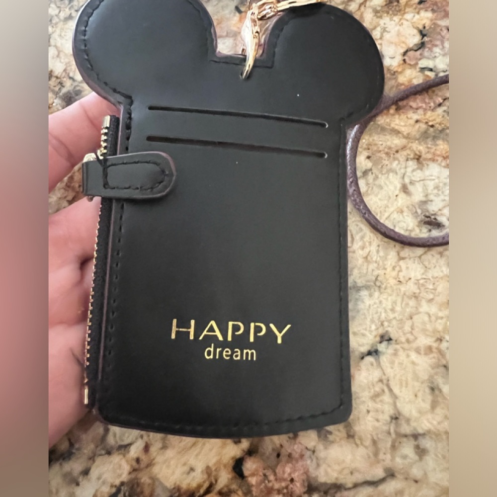 Mickey lanyard black purse new